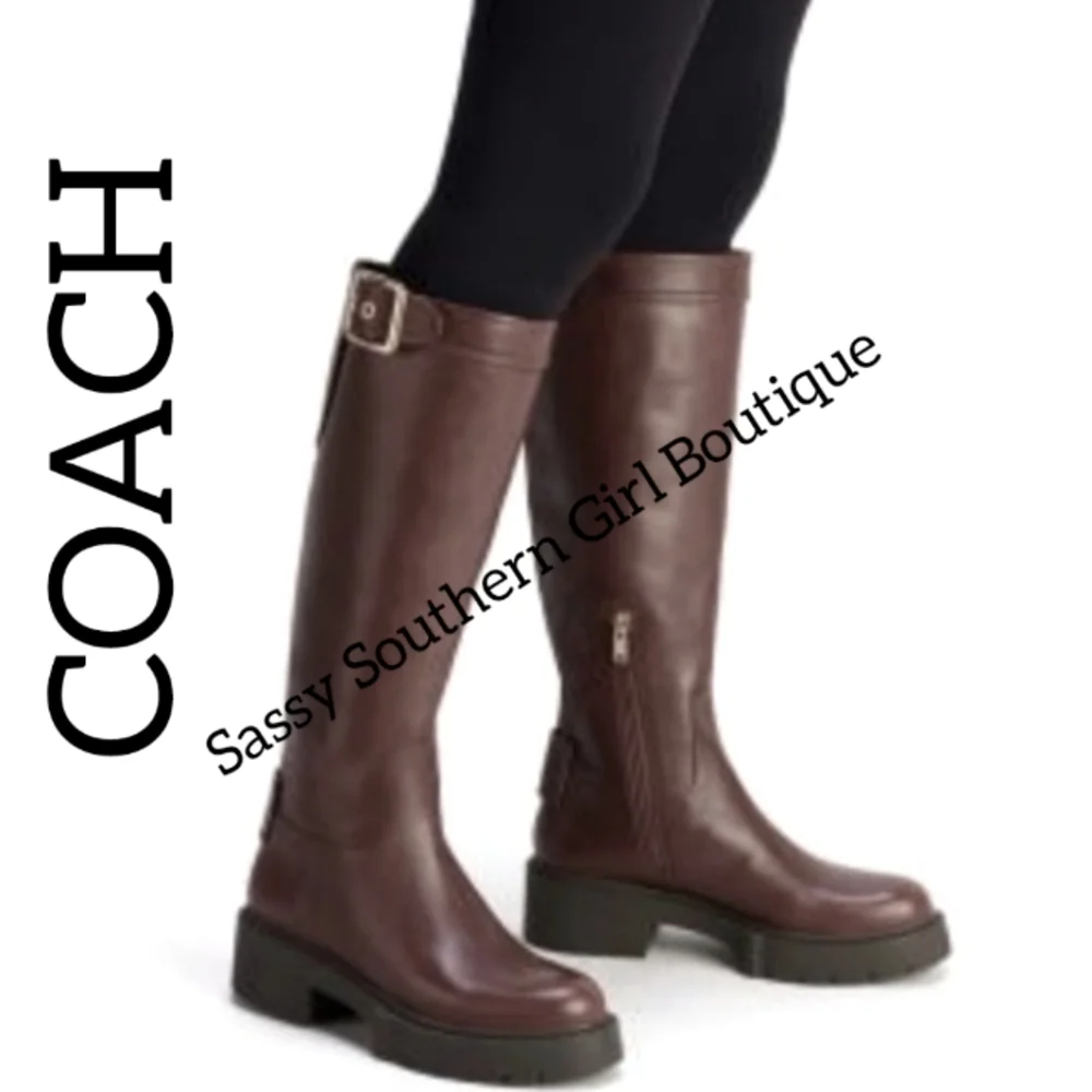 🆕⭐ COACH brown chunky sole boots